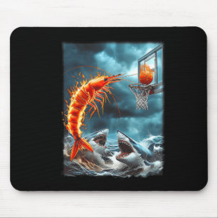 Mousepad Camarão Afundando Tubarões Funny Oceano Sketll Mem