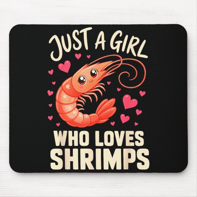 Mousepad Camarões menina frutos do mar cajun (Frente)