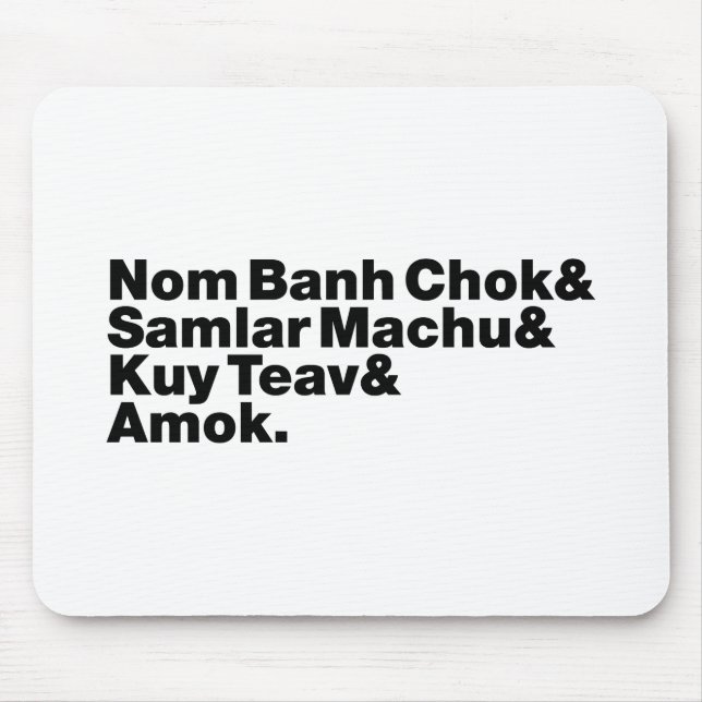 Mousepad Cambojano / Comida Khmer Street (Frente)