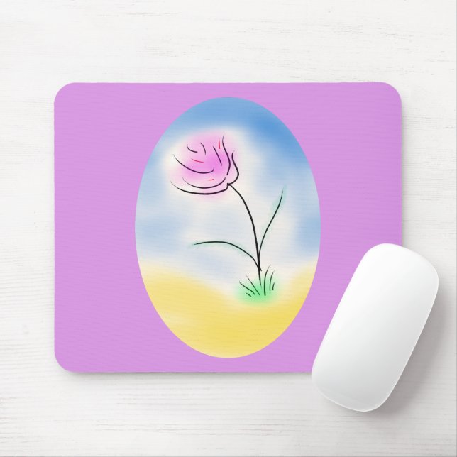 Mousepad Cameo Estilizado de Flor Feliz (Com mouse)