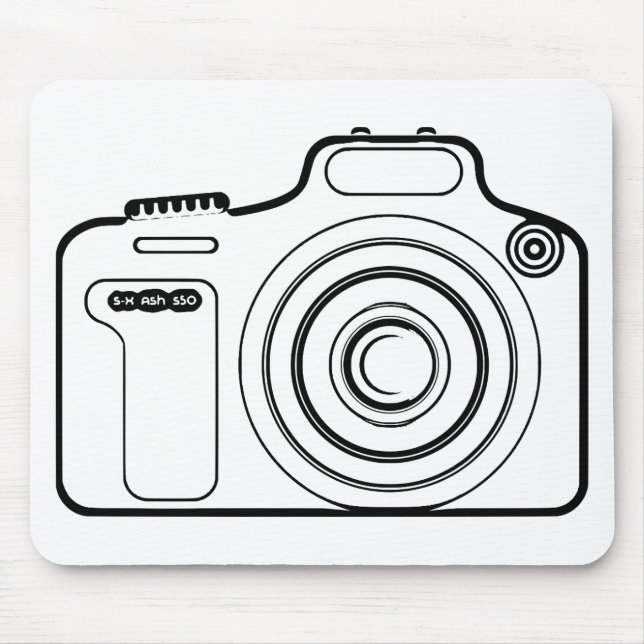 Mousepad Câmera branca e preta (Frente)