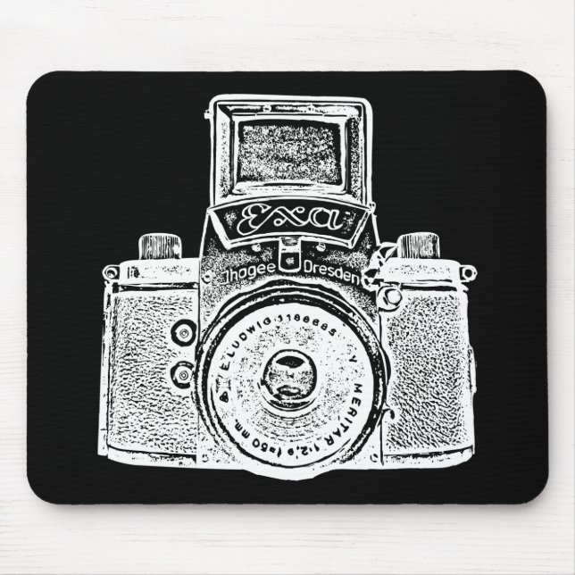 Mousepad Câmera Giant East German - Efeito negativo (Frente)