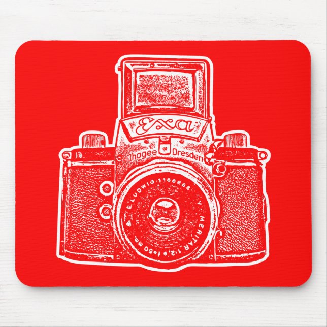 Mousepad Câmera gigante da Alemanha Oriental - Vermelho e B (Frente)