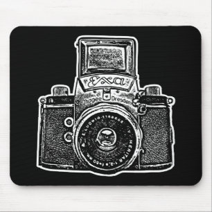 Mousepad Câmera oriental gigante - preto e branco