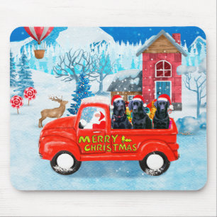 Mousepad Camião de Entrega de Natal com Cachorro Labrador n