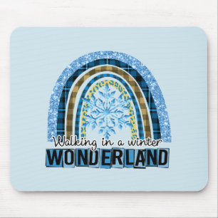 Mousepad Caminhando em uma Wonderland de inverno Arco-íri