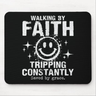 Mousepad Caminhando Pela Fé Tropeçando Constantemente - Cam