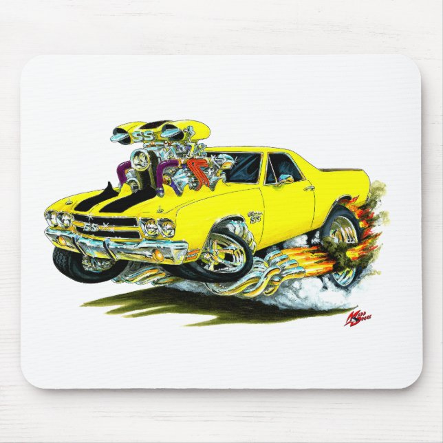 Mousepad Caminhão 1970 Amarelo-Preto do EL Camino (Frente)
