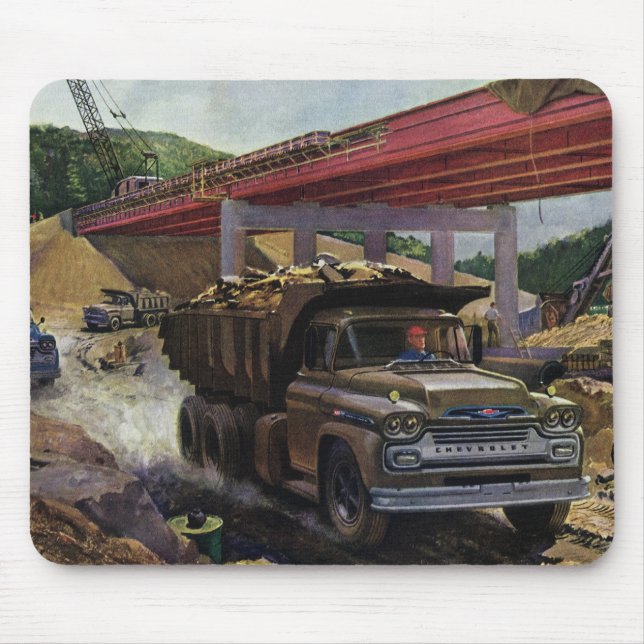 Mousepad Caminhão Basculante Comercial Antigo em um Canteir (Frente)