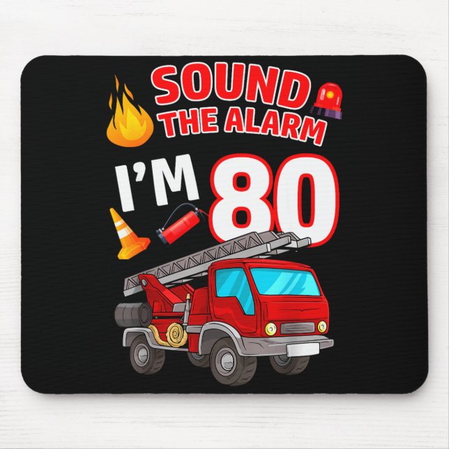 Mousepad Caminhão de Bombeiros 80º Aniversário Bombeiro 80  (Frente)
