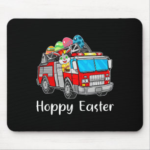 Mousepad Caminhão de Bombeiros Dia da Páscoa Coelhinhos Ovo