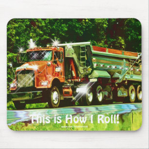 Mousepad Caminhão de carga vermelho para crianças e caminho