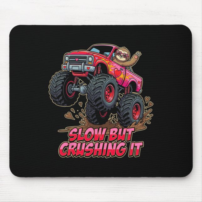 Mousepad Caminhão de Preguiça Engraçado Monstro do Dia dos  (Frente)