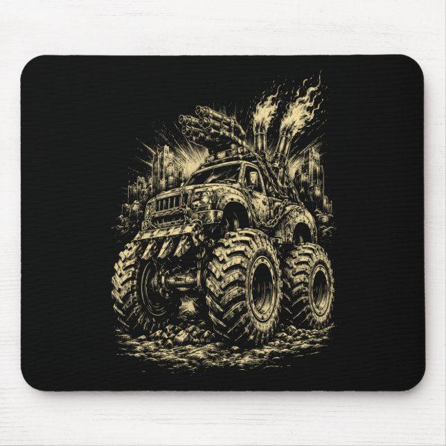 Mousepad Caminhão Monstro Apocalíptico em Ruínas (Frente)