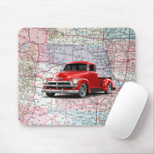 Mousepad Caminhão Vermelho No Roteiro Do Mouse
