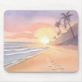 Mousepad Caminhar na Praia | Aquarela do Oceano