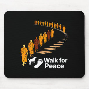 Mousepad Caminhar paz 2026 paz mundial monges com aloka dog