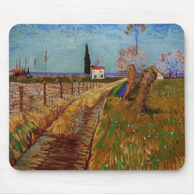 Mousepad Caminho através de um campo, Willows por Vincent v (Frente)