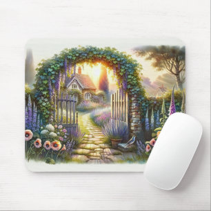 Mousepad Caminho do Jardim Encantado de Cottagecore