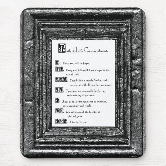 Mousepad Caminho dos Mandamentos de Vida (Frente)