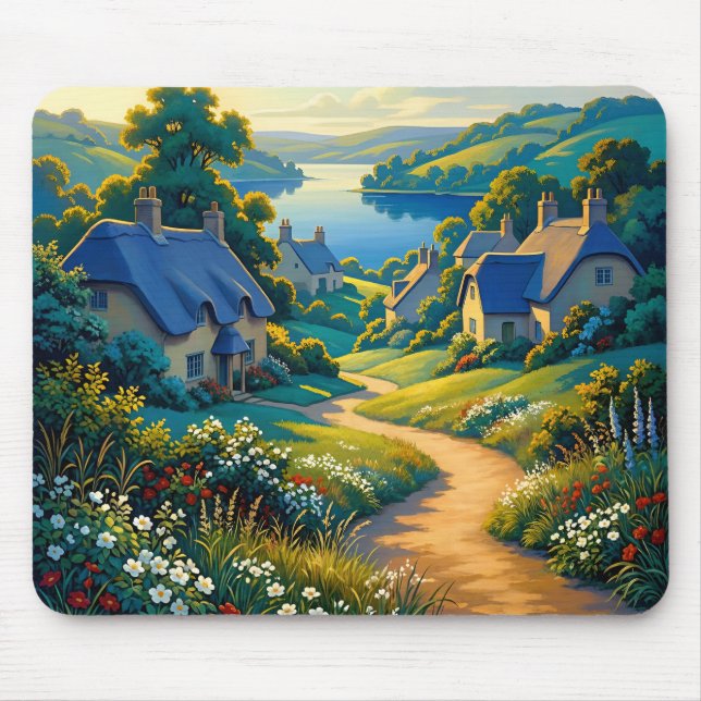 Mousepad Caminho Dourado para Água Azul (Frente)
