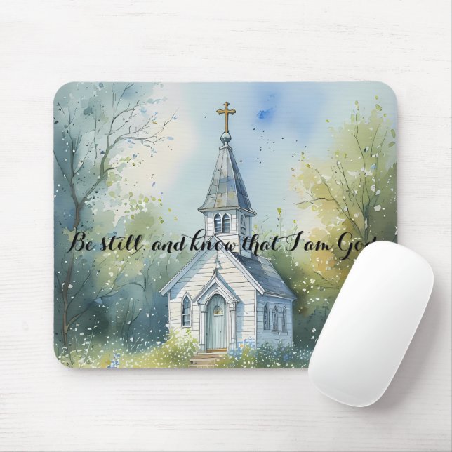 Mousepad Caminho Rústico da Igreja em Prado de Flores Silve (Com mouse)