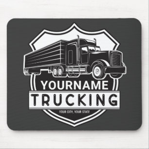 Mousepad Caminhoneiro do Big Rig Semi de NOME Personalizado