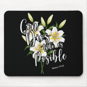 Mousepad Camisa cristã espanhola Con Dios Todo Es Posible F