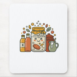 Mousepad Camisa Cute Cartoon Cookie Jar & Hot Sauce Foodie