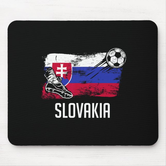 Mousepad Camisa da Bandeira da Eslováquia Time de Futebol E (Frente)