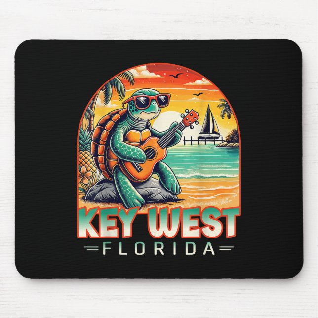 Mousepad Camisa da Tartaruga Tropical da Praia de Key West  (Frente)