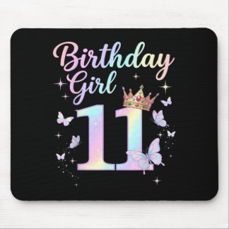 Mousepad Camisa de aniversário de 11 anos para meninas de 1