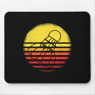 Mousepad Camisa de Badminton Vintage Pôr do Sol Retro Pla d