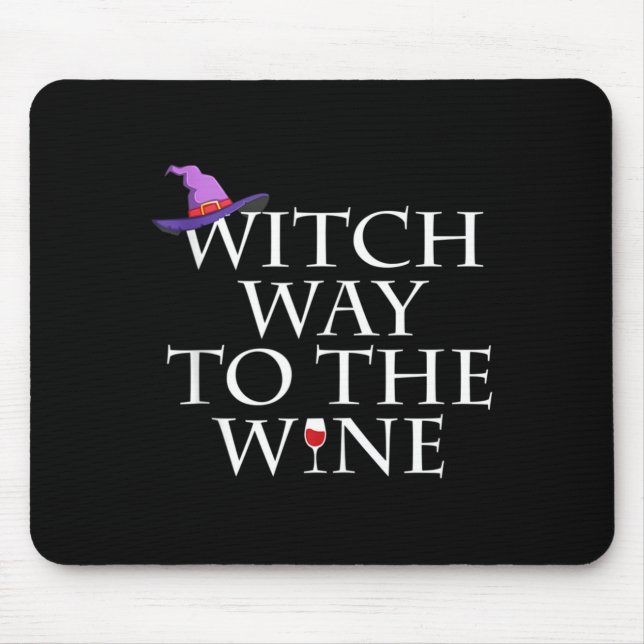 Mousepad Camisa de Bruxa para o Vinho Funny Halloween Witch (Frente)