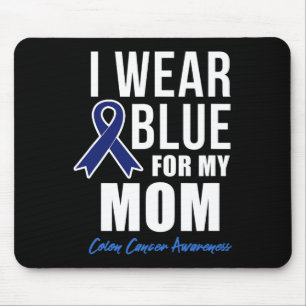 Mousepad Camisa De Cancer Colon Eu Visto Azul Para Minha Mã