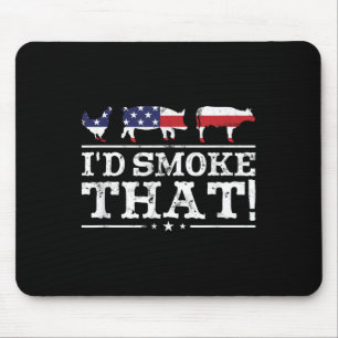 Mousepad Camisa De Churrasco Engraçada Fumar Que Carne Pica