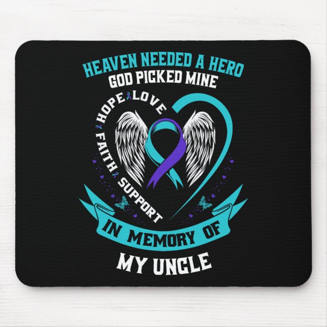 Mousepad Camisa de Consciência do Suicídio da Fita Roxa Tea (Frente)