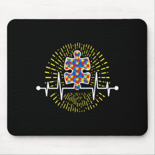 Mousepad Camisa de conscientização sobre autismo Puzzle Hea