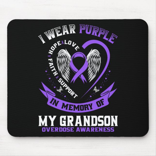 Mousepad Camisa de Conscientização sobre Overdose em Memóri (Frente)