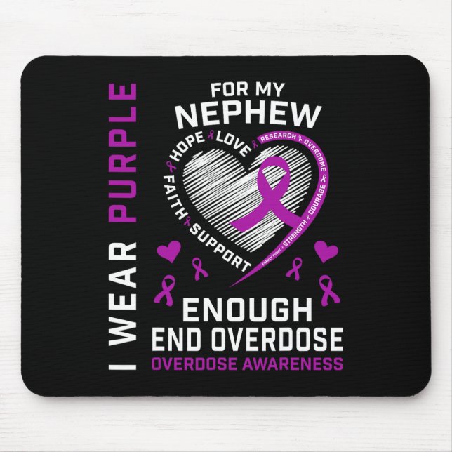 Mousepad Camisa de conscientização sobre overdose final suf (Frente)