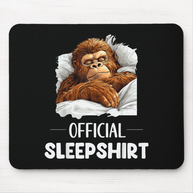 Mousepad Camisa de dormir para amantes de Bigfoot Sasquatch (Frente)