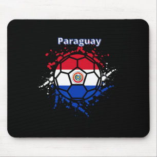 Mousepad Camisa de Fã de Futebol Bandeira Paraguaia Futebol