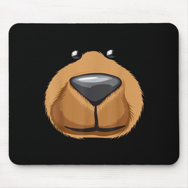 Mousepad Camisa de Fantasia de Urso Fofo Rosto Funny Hallow (Frente)