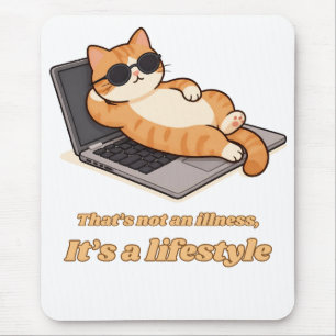 Mousepad Camisa de Gato Engraçado no Laptop – Isso Não é um