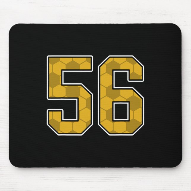 Mousepad Camisa de jogador de futebol dourada padrão número (Frente)