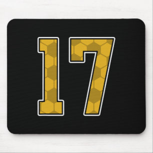 Mousepad Camisa de Jogador de Futebol Dourada Padrão Número