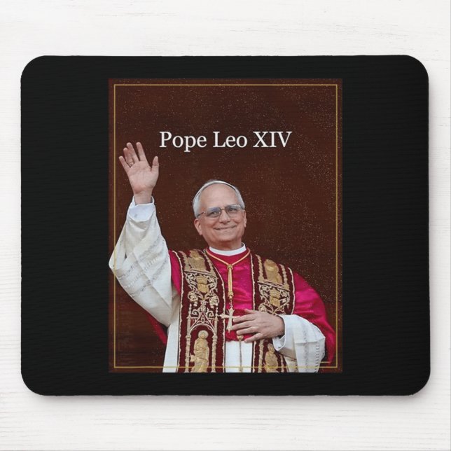 Mousepad Camisa de Leo Xiv do Papa deus abençoe (Frente)