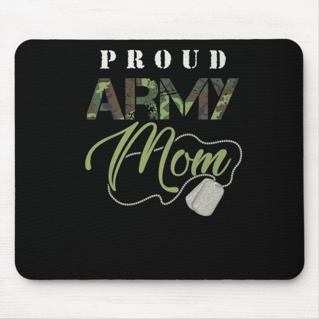 Mousepad Camisa de Mãe do Exército Prolongado | Camiseta de (Frente)