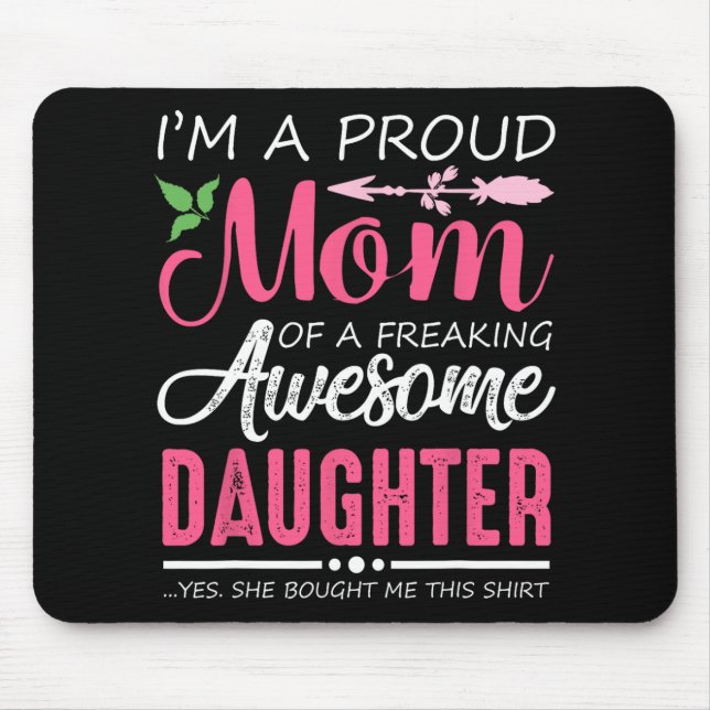 Mousepad Camisa de Mãe Orgulhosa Presente da Filha Mães Div (Frente)