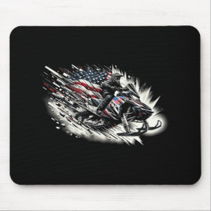 Mousepad Camisa de Moto de Neve Liberdade Bandeira Manga Lo
